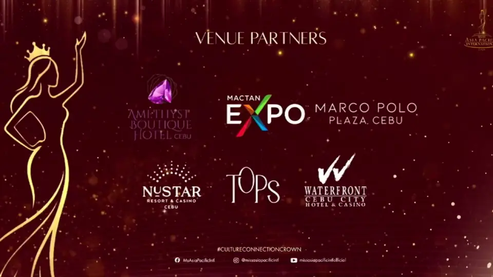 Venue partners slide shown during the broadcast